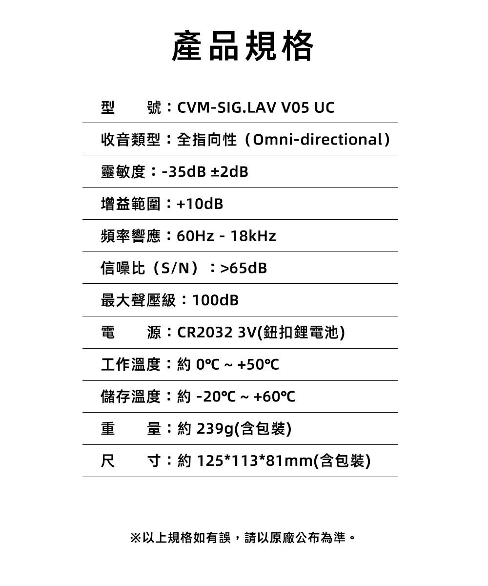 COMICA CVM-SIG.LAV V05 UC Type-C專用多功能領夾式有線麥克風 COMICA CVM-SIG.LAV V05 UC Type-C專用多功能領夾式有線麥克風
